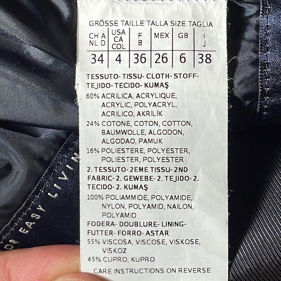 MAXMARA Size 4 Navy Blue Faux Shearling Peacoat with Dark Brown Buttons - Picture 8 of 8